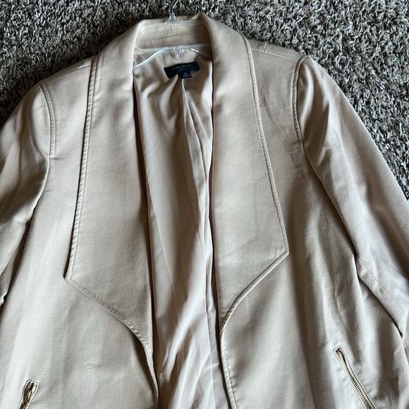 Tahari Taupe Drape Open Front Jacket Size 10 - Picture 5 of 11